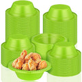 Green Disposable Plastic Bowls Set - 100 Pcs 12oz Party Serving Dishes