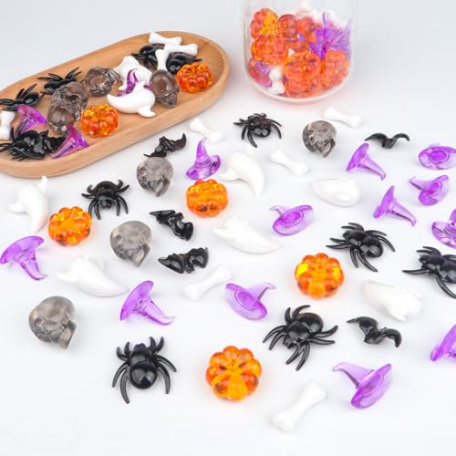 Halloween Acrylic Spider Pumpkin Bat Ghost Skull Vase Fillers Set - 160 Pieces