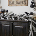 Black and White Halloween Pampas Garland with Lights - 6 Ft DecorbyHannah