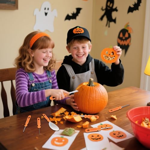 Halloween Pumpkin Carving Kit - Stainless Steel Tools Set for DIY Jack-o'-Lanterns
