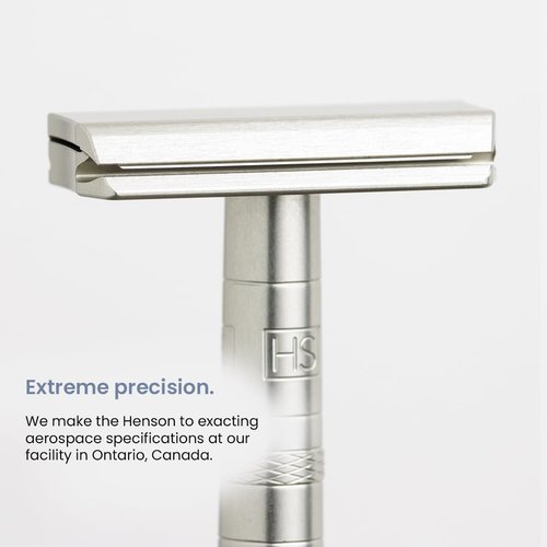 Henson Shaving Razor - Copper Double Edge Safety Razor with 5 Spare Blades - 30° Angled Precision With Superior Blade Rigidity- Reusable Single Blade Razors For Men and Women - Mild Aggression