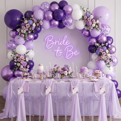 Lavender Purple Balloon Set - 71pcs Latex Party Balloons with Ribbons & Arch Strip