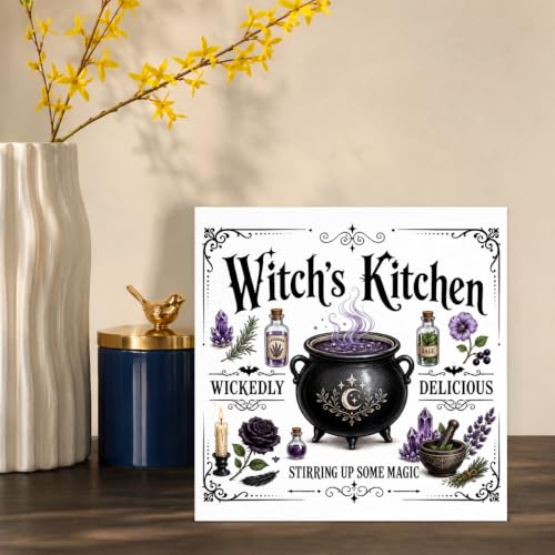 Halloween Witch Kitchen Decor Wooden Cauldron Sign - Variation of THIS listing Halloween-0