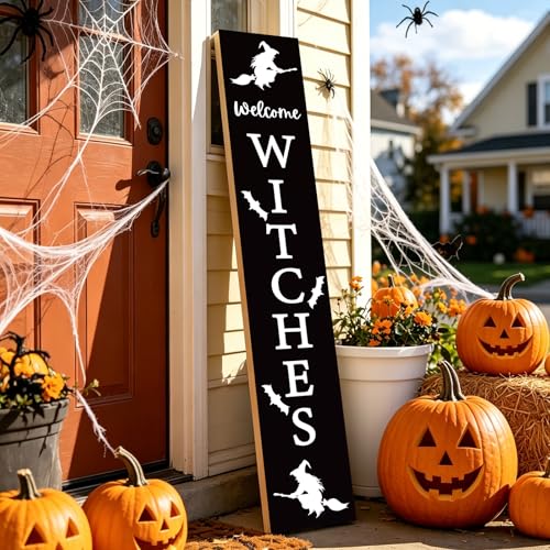 Halloween Porch Sign Outdoor Wooden Halloween Decorations 46.8 Inch