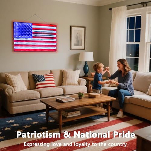 3D Mirror American Flag Infinity Mirror Light - 23x15 Patriotic Window Decor - Variation of This Listing