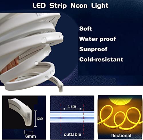 White Neon LED Strip Lights 16.4ft Waterproof Flexible Indoor Outdoor Decoration - Variation: White / 5M