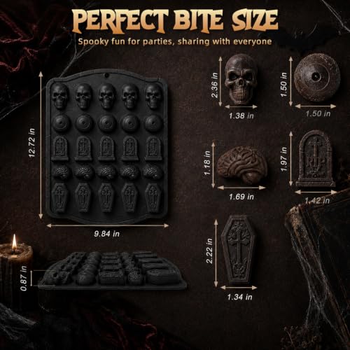 Halloween Silicone Mold Small Skull Shape for Treats and Decorations - 1PCS