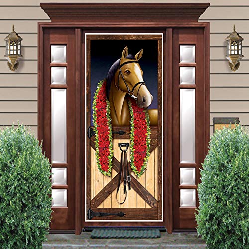 Horse Racing Door Covers - 2 Pack, 6ft x 30in Equestrian Party Decorations - Horse / 2 Pack