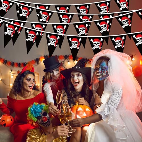Pirate Party Banner Flags Set - 98ft 90 Pcs Halloween & Themed Decorations