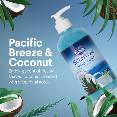 Liquid Hand Soap with Pump - Pacific Breeze & Coconut Scent, 14 Fl Oz, Pack of 2