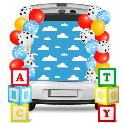 Halloween Car Decoration Kit with Banner, Balloons & Toy Boxes for Trunk or Treat