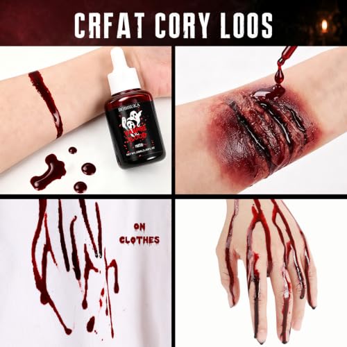 Halloween Fake Blood Dripping Liquid - Realistic & Washable, Dark Color, 1.69oz