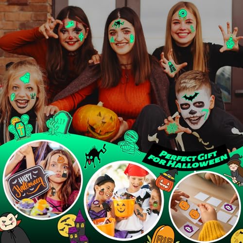 Winthrop 120 Pcs Glow in the Dark Halloween Temporary Tattoos - Halloween Variation
