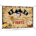 Pirate Backdrop Banner for Party Decorations 6x3.6ft - Treasure Hunt Theme