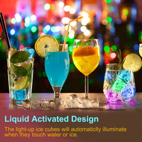 Waterproof LED Light Up Ice Cubes for Drinks Party Wedding Bar Pool Decoration