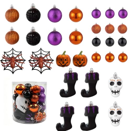 30pcs Shatterproof Halloween Tree Ornaments - Ghost, Skull, Pumpkin & Spider Decorations - Variation of THIS listing