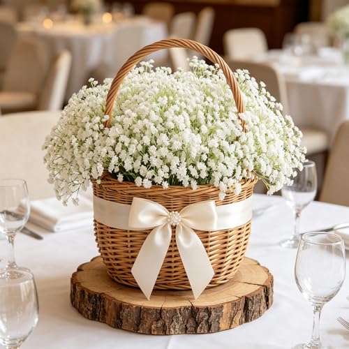 Baby's Breath Artificial Flowers Bulk 220 Pcs - Real Touch White Fake Flowers for Wedding & Decor