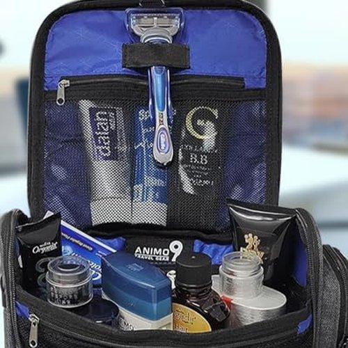 ANIMO 9 Travel Gear Hanging Toiletry Bag for Men – Rugged & Stylish Dopp Kit for the Modern Man