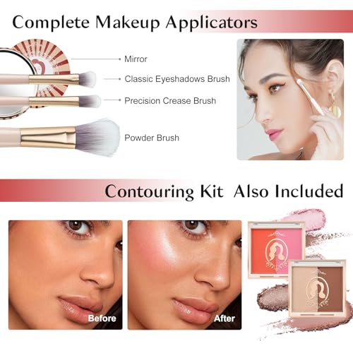 Color Nymph Retro Red Makeup Kit for Girls with Train Case - All-in-One Set