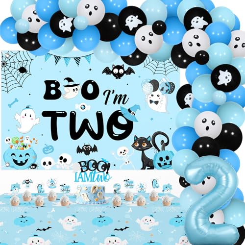 Halloween Birthday Balloon Arch Kit for 2-Year-Old Boy Party Decorations