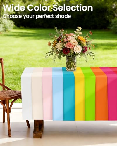 Disposable Plastic Table Cover 54x108 Inches - Red, 4 Pack