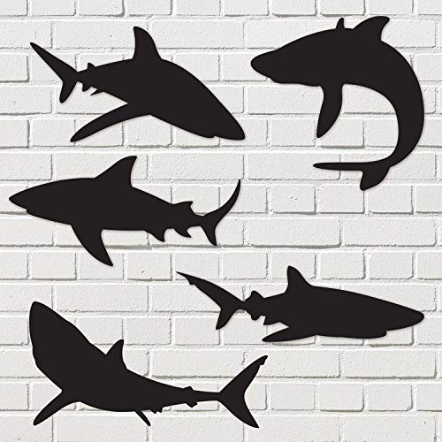 20 Shark Silhouette Wall Decor Cutouts for Under the Sea & Nautical Parties