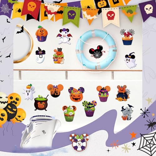 Halloween Cruise Door Decorations - 16 Pcs Mouse Pumpkin Magnets - Halloween Pumpkin Variation
