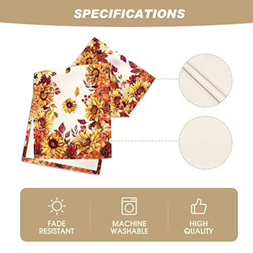 Artoid Mode Fall Table Runner 13x120 Inch Orange & Beige Polyester Home Decor