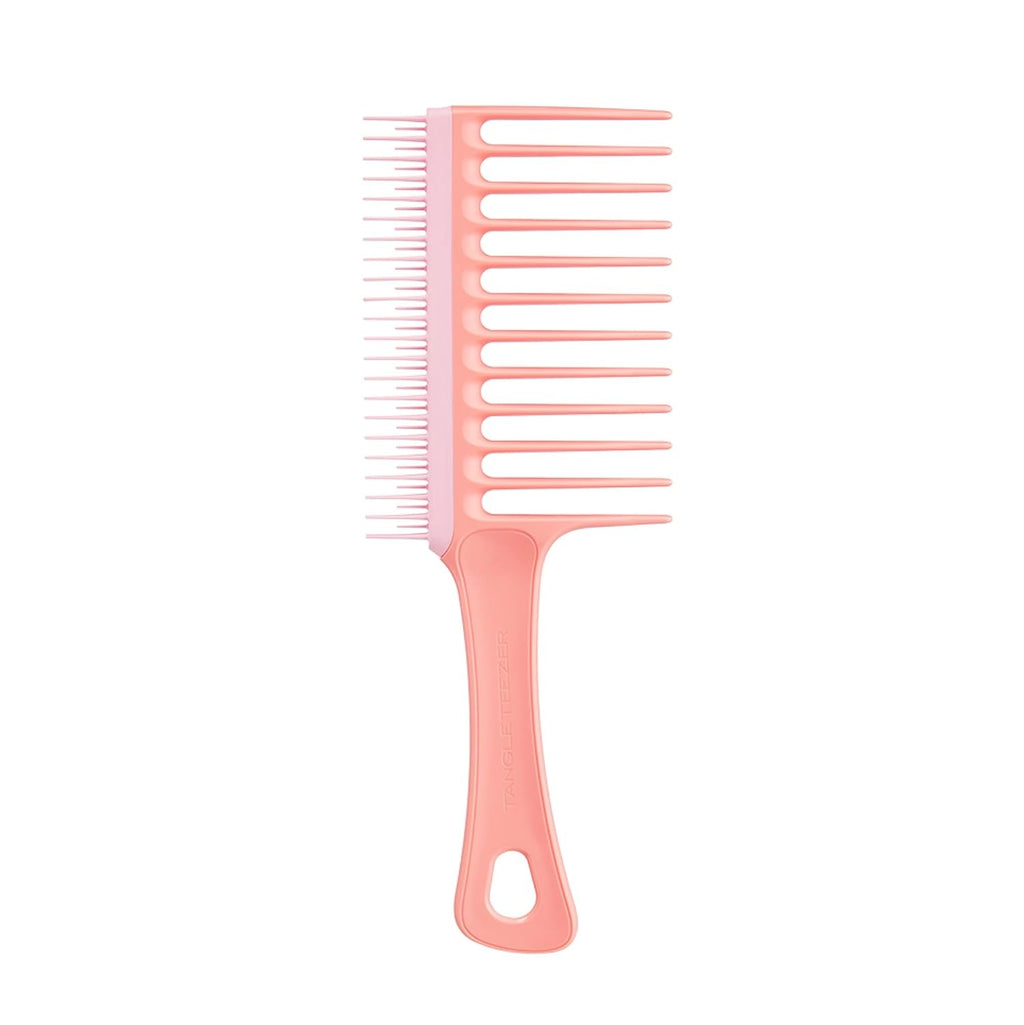 Tangle Teezer Wide Tooth Comb - Double-Sided Detangler for Curly Hair Types 3C to 4C | Peach