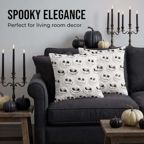 Halloween Pillow Covers 18x18 White Faux Fur Throw Pillow Cases Home Decor