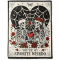 Valentine’s Day Gothic Skeleton Couple Throw Blanket - Romantic Decor, 60x80 Inch, Variation of THIS listing