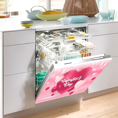 Valentine's Day Heart Dishwasher Magnet Cover - Reusable Kitchen Fridge Decor