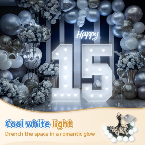 Imprsv Large Light Up Numbers 4FT - Number 2 Birthday Party Decoration