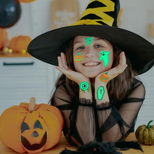 Winthrop 120 Pcs Glow in the Dark Halloween Temporary Tattoos - Halloween Variation