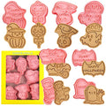 Halloween Cookie Cutter Set with Stamp - 8 Plastic Baking Tools for Cookies & Pastries
