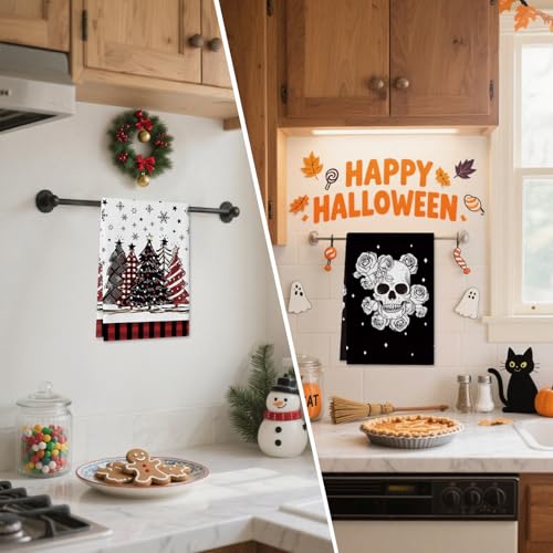 Seasonal Kitchen Towels and Dishcloths Set - 20 Pack, 18x26 Inches