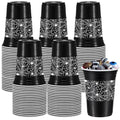 Black Disposable Plastic Cups 16 oz Halloween Party Favors - 50 Pcs