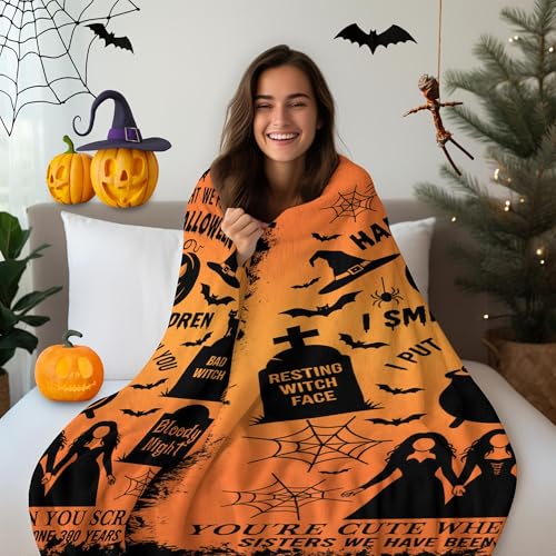 Halloween Witch Blanket 60x50 Fall Throw for Couch Sofa Office Lounge - Witch