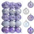Unbreakable Christmas Ball Ornaments - Purple Silver, 2.36 Inch, 30 Pack - Holiday Tree Decor