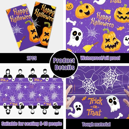 Halloween Disposable Plastic Tablecloth - 2 Pack for Party Decor - Variation of THIS listing
