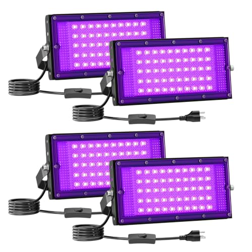 Black LED Flood Light 50W Blacklight for Glow Party & Halloween - Black / 4