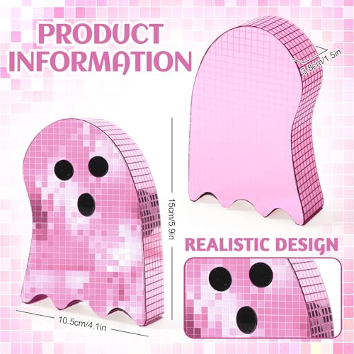 Halloween Disco Ghost Decor Set - Pink Silver 3-Piece Table Centerpieces