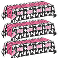 Pink Halloween Tablecloth Set - Ghost & Bat Party Decorations, Waterproof Plastic, 3 Pack