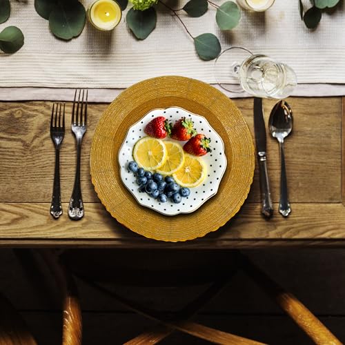 Lightnpro Handmade Beaded Placemats Set of 4 - 13 Inch Mustard Rustic Table Decor