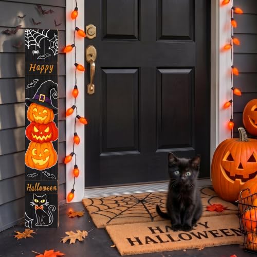 Halloween Porch Decor Welcome Sign - Outdoor Front Door Decorations - Halloween