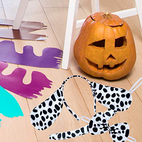 120pcs Halloween Dalmatian Puppy Dog Costume Set with Ears Headband for Cosplay & Party