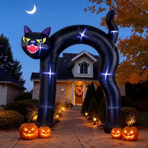 10 ft Tall Halloween Inflatable Black Cat Archway Outdoor Decor - Variation of THIS listing