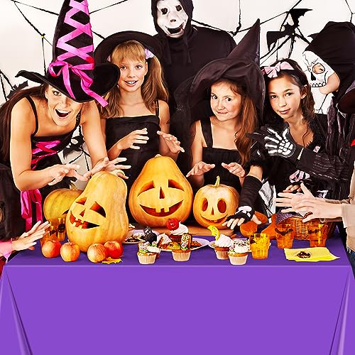 24Pcs Halloween Plastic Tablecloths - Orange Black Purple Green Rectangle Table Covers Variation of THIS listing