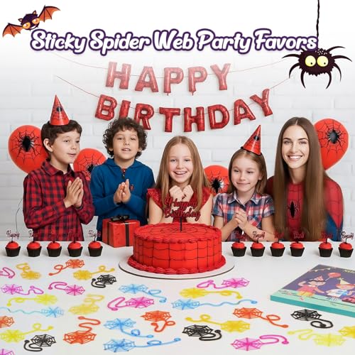 Spider Web Sticky Hands - Halloween Kids Party Favors & Decorations, 30 Pack