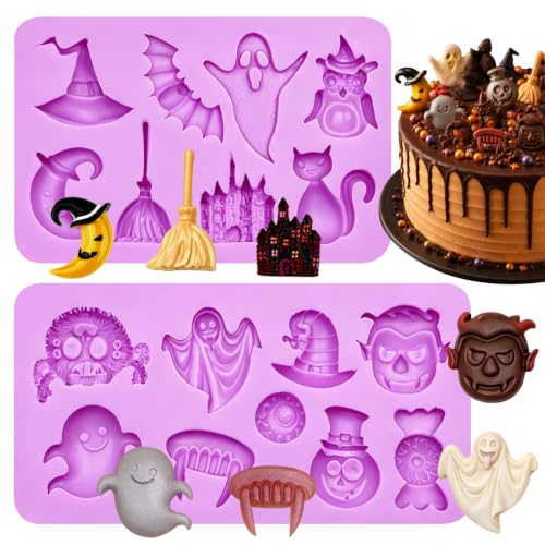 Halloween Silicone Fondant Molds Set for Cake Decorating - Spooky Shapes